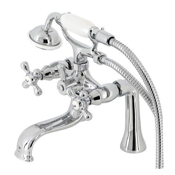 Kingston Brass KS228C Deck Mount Clawfoot Tub Faucet with Hand Shower, Polished Chrome KS228C - main